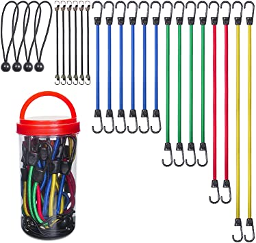 EFFICERE 24 Pieces Sturdy Bungee Cords